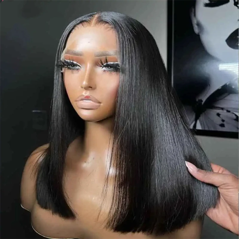 Layered Cut 13X4 Lace Front Wig Pre Cut Wear and Go Glueless Wigs For Black Women Long Straight Synthetic HD Lace Front Wigs