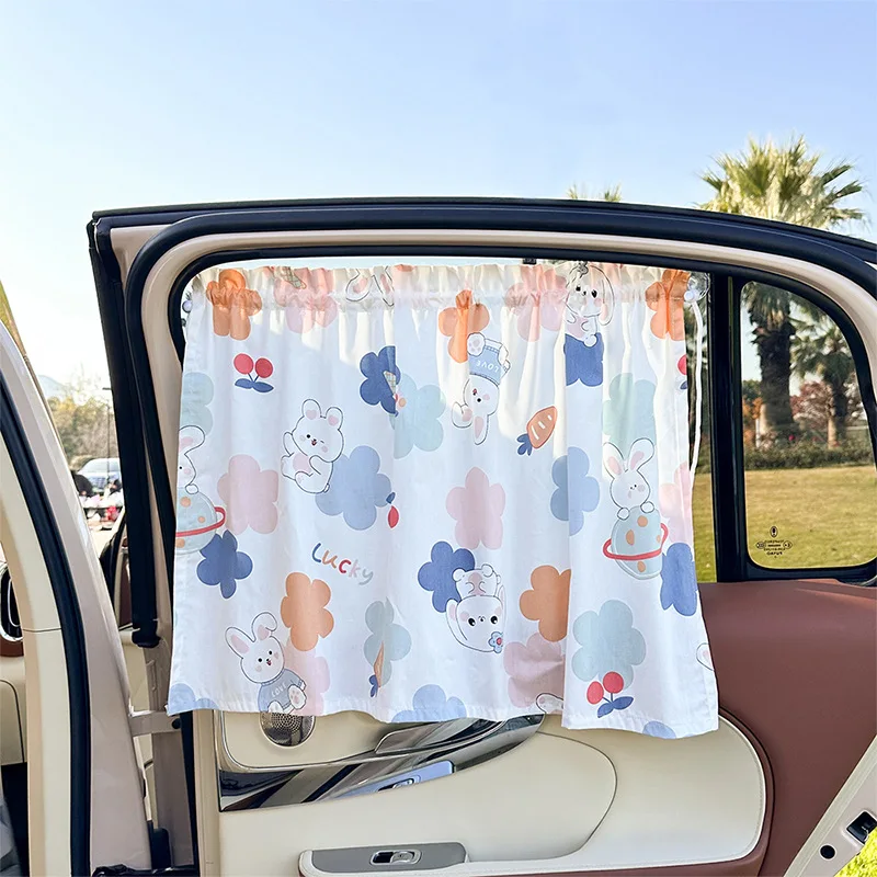 Suction Cup Curtain In The Car Window Sunshade Cover Cartoon Universal Side Window Sunshade UV Protection For Kid Baby Children