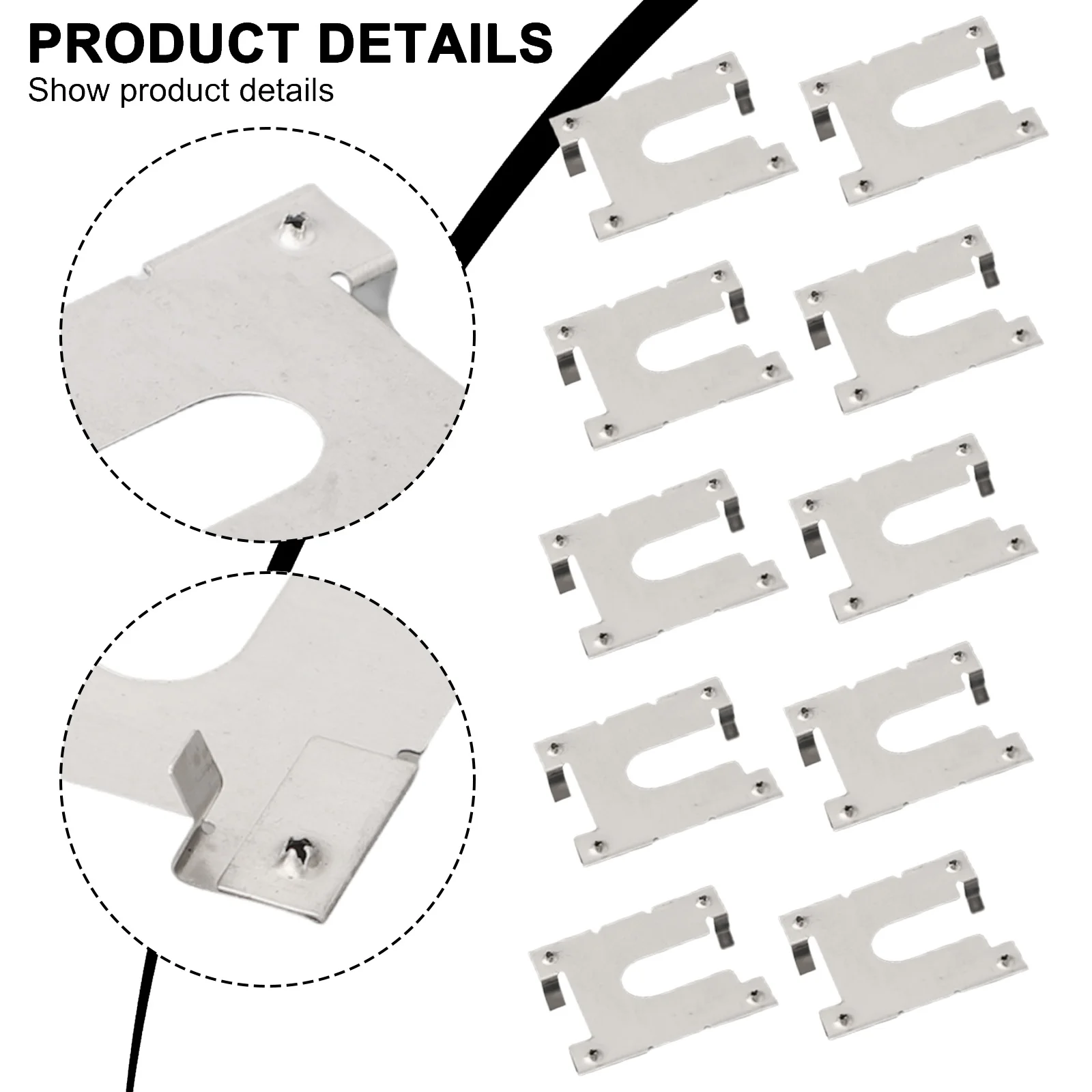 20pcs Grounding Lug Rail Conductive Sheet Earth Plate Grounding Clip Solar Panels PV Roof Fitting Stainless Steel