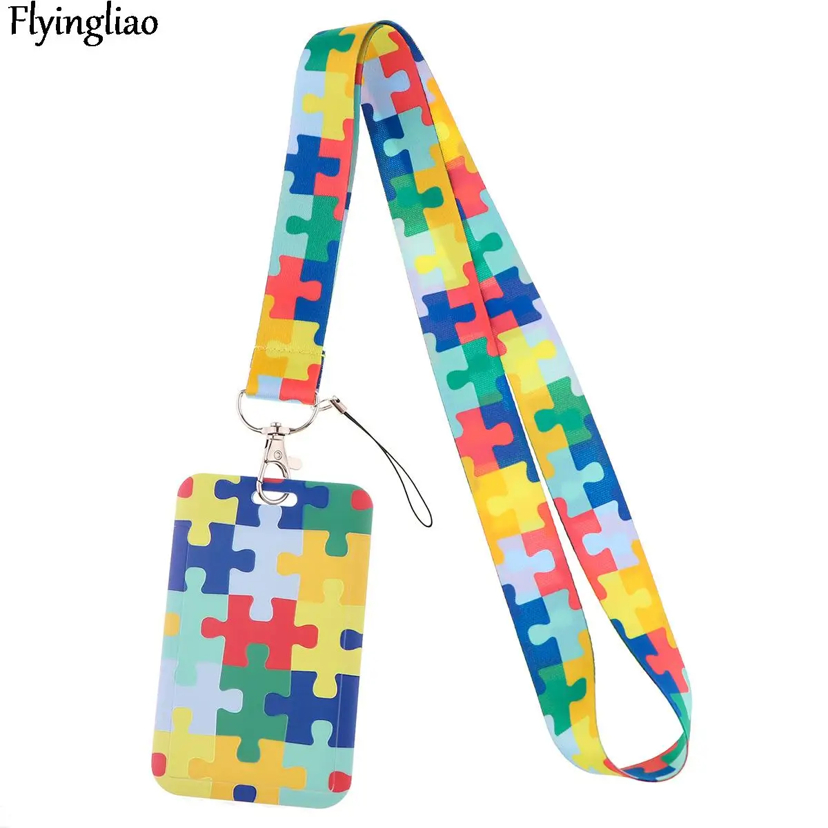 Autism Maze Lanyard Credit Card ID Holder Bag Student Women Travel Card Cover Badge Car Keychain Decorations 