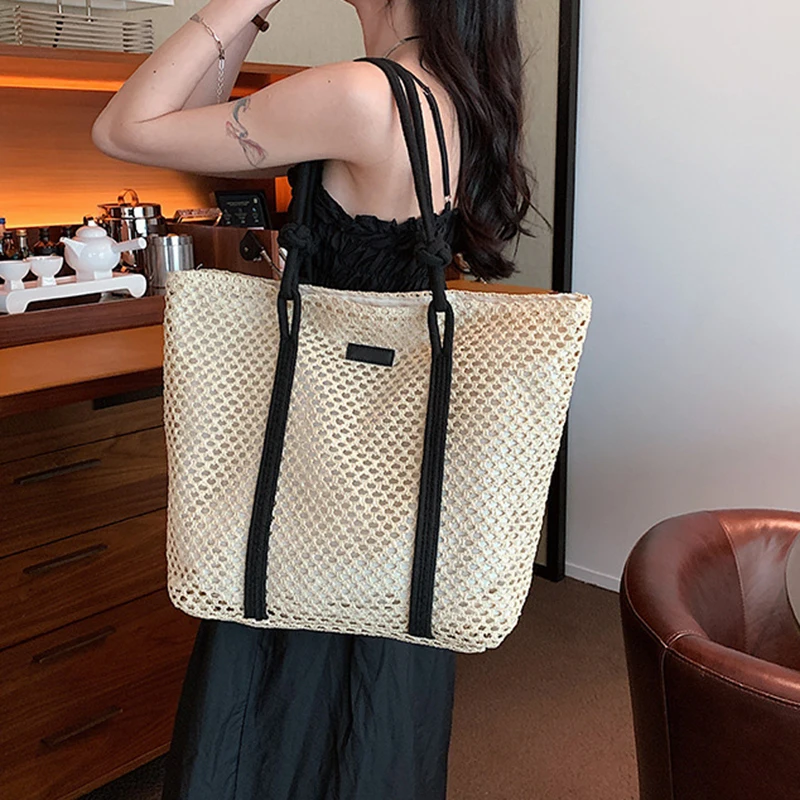 Summer Big Straw Bag For Women Large Capacity Woven Handbag Travel Holiday Beach Bag Casual Shopper Tote Bag Purse bolsa