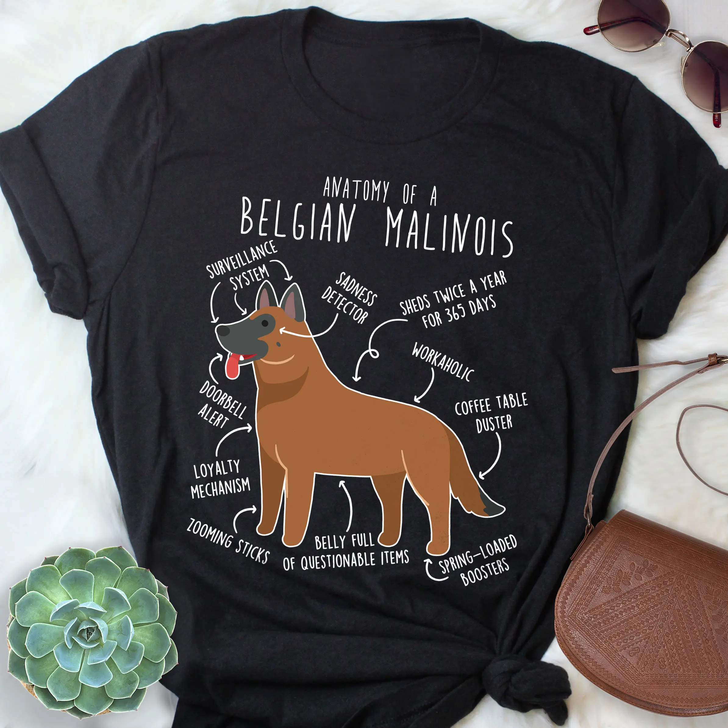 Red Belgian Malinois T Shirt Funny Dog Lover Cute Mom Dad Pet Shepherd Mahogany Mal