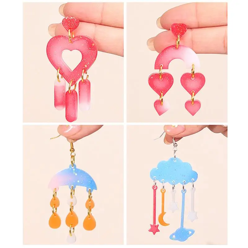 Earrings Epoxy Resin Silicone Mold DIY Tassels Splicing Earrings Pendant Jewelry Making Mold Epoxy Resin Crafts Casting Mould