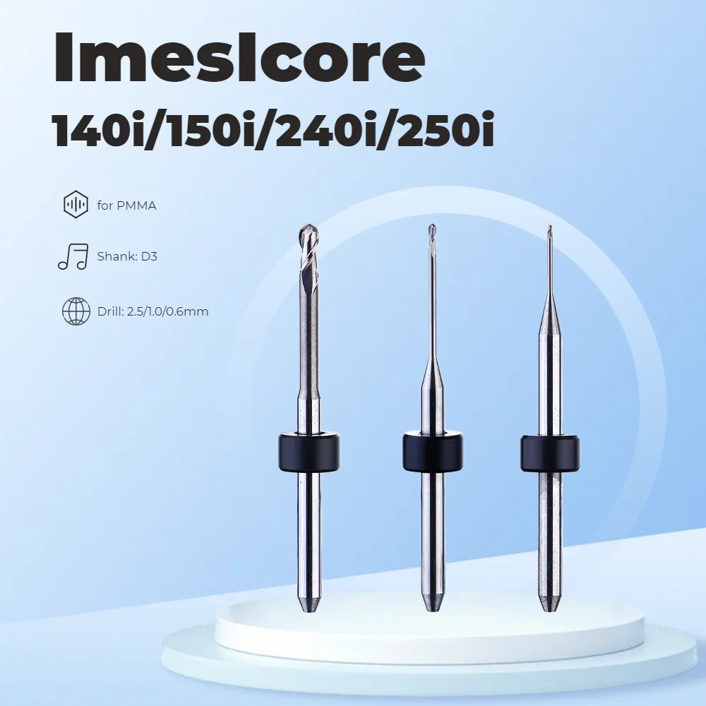 1/5/10pcs Dental Milling Burs Imesicore 140i/150i/240i/250i  PMMA NC Coating D3 Shank Denture CAD CAM Milling Cutters