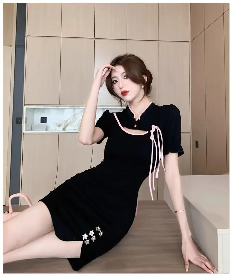 Vestidos de manga curta das mulheres quinceanera azul primavera gaze frisado em camadas puff manga império cintura fairycore fofo magro kawaii