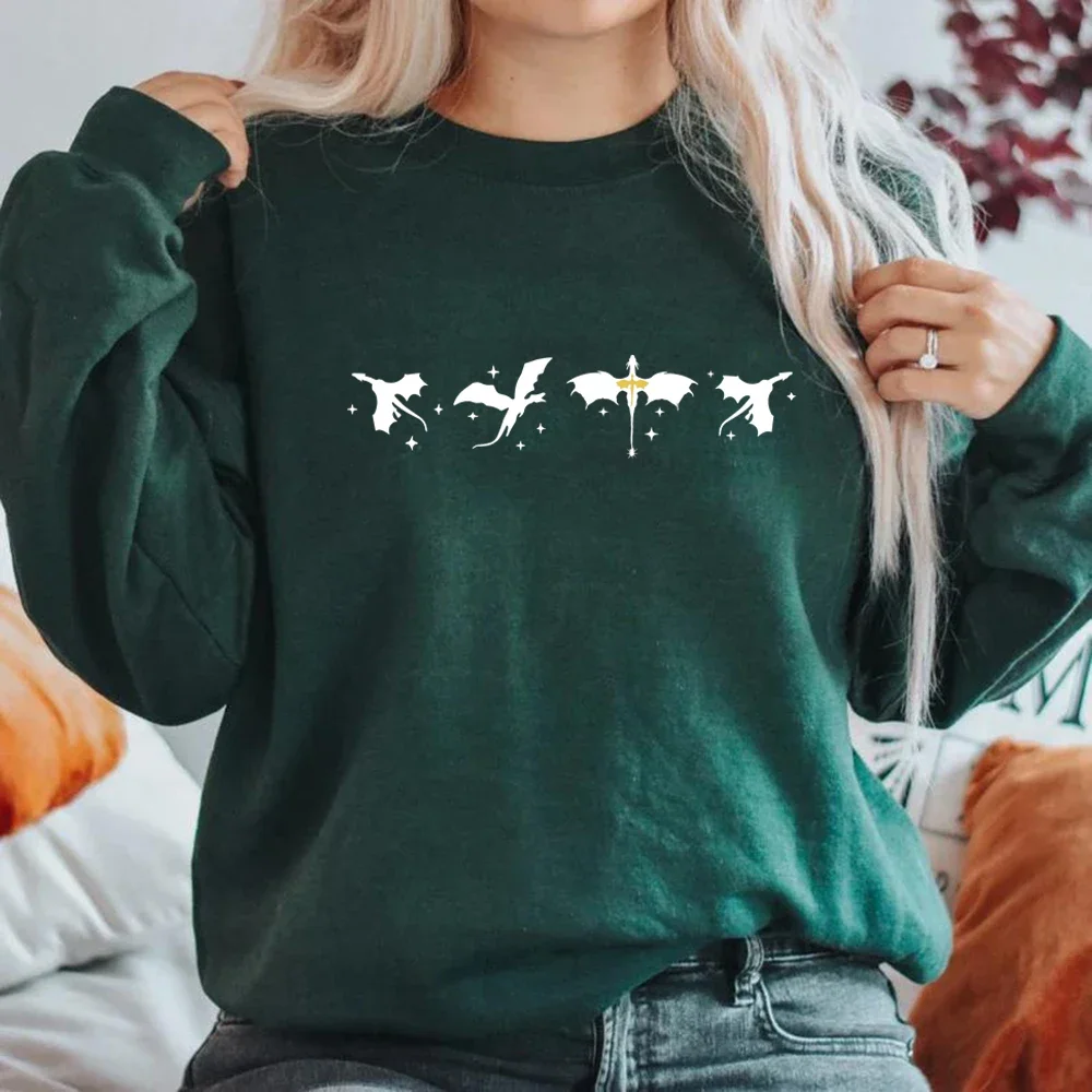 

Fourth Wing Sweatshirt Basgiath War College Shirt Xaden Riorson Hoodie Unisex Long Sleeve Crewneck Sweatshirts Dragon Hoodies