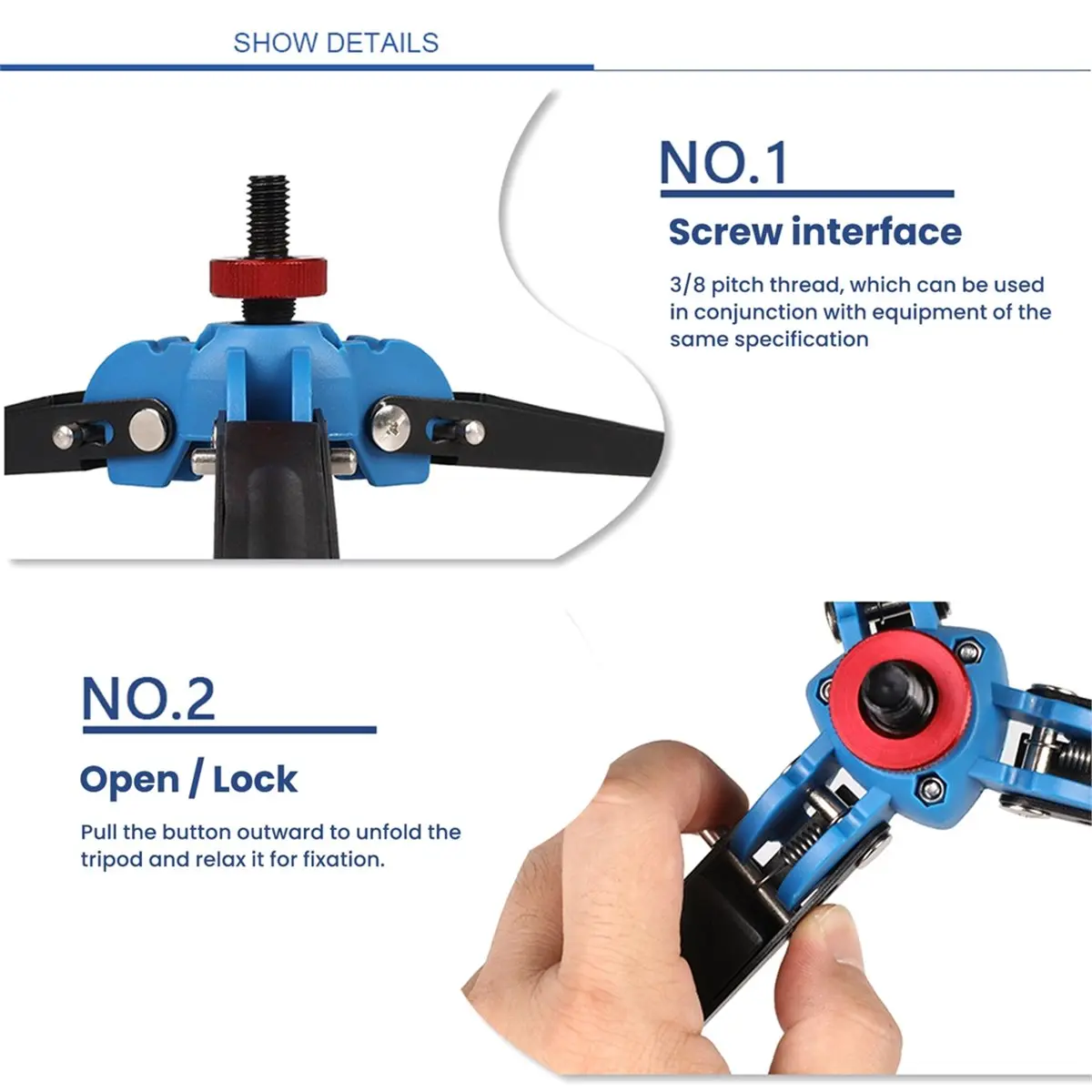 update. Universal Mini Three Feet Support Tripod Stand Base Monopod Stand for Monopod Ballhead with 3/8
