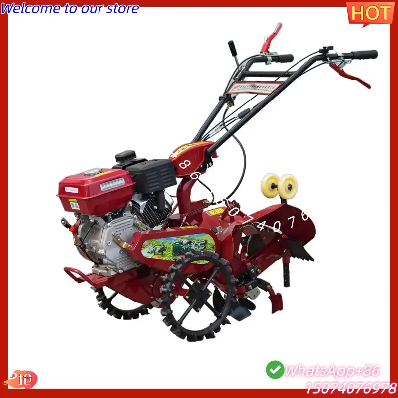 2026 Hot Sale Agricultural Soil Loosening Ditching Machine 177F 9HP Orchard Power Tiller