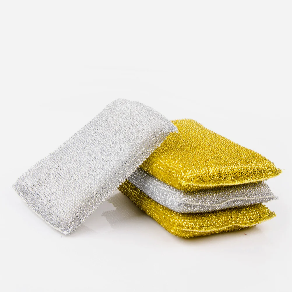 

4pcs Dishwashing Sponge Blocks Reusable Kitchen Cleaning Household Compact Washable Polyester Thread Lightweight Quick Drying
