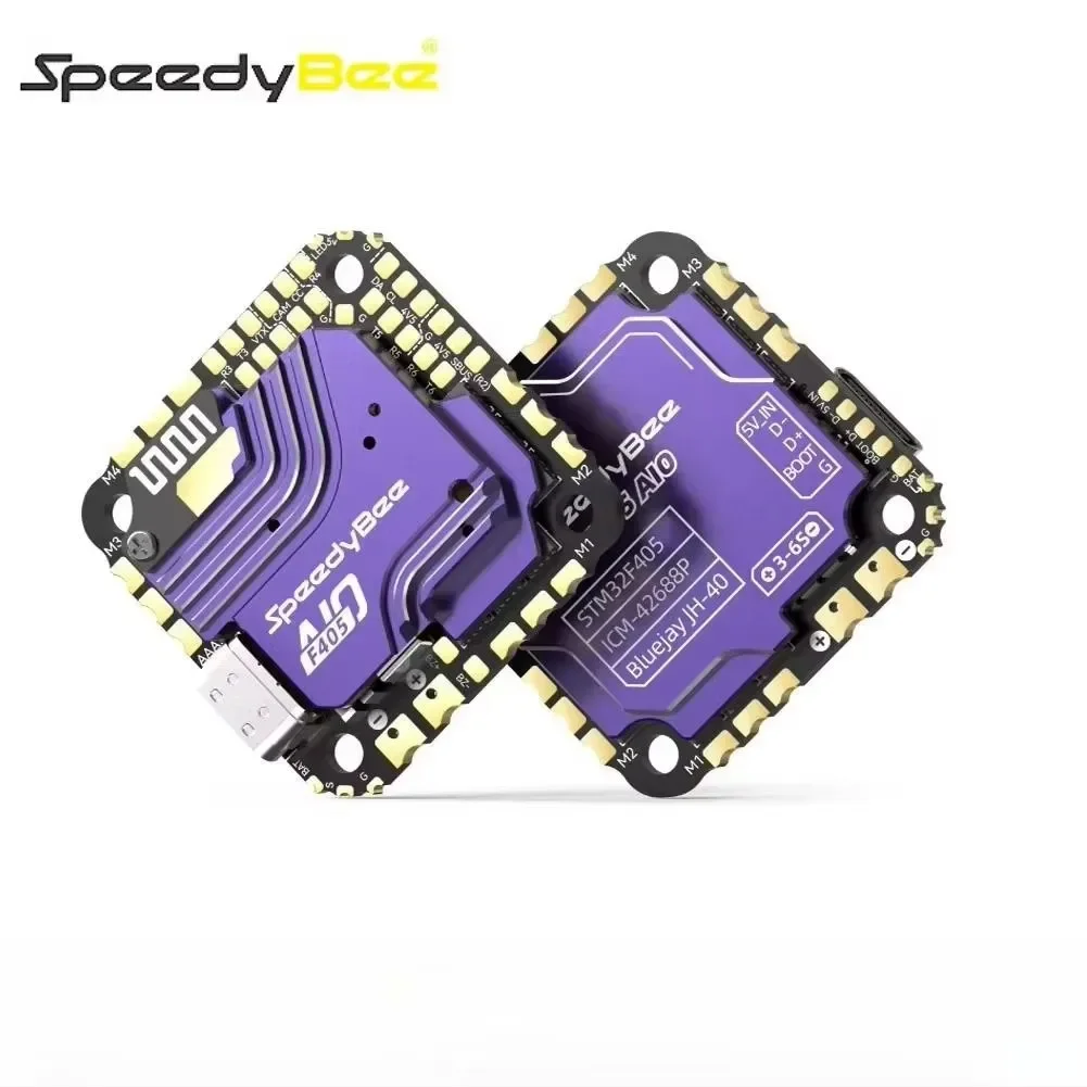 SpeedyBee F405 AIO 40A 25.5x25.5 Flight Controller with ICM-42688 Gyro New SPA06-003 Barometer for RC FPV Freestyle Drone