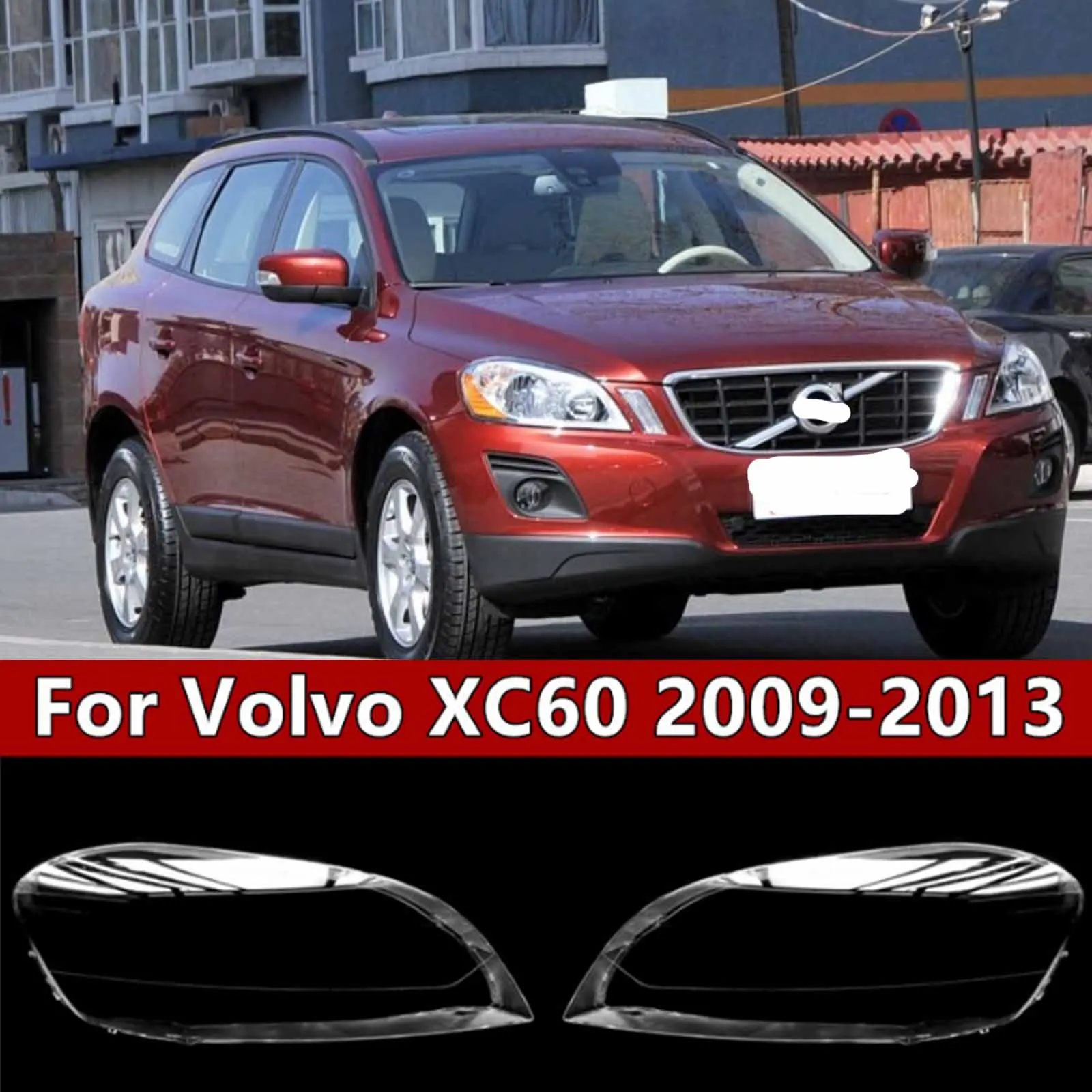 

Car Headlight Shell Lamp Shade Headlamp Hood Transparent Lens Cover for Volvo XC60 2009 2010-2013 Light Protection Accessories