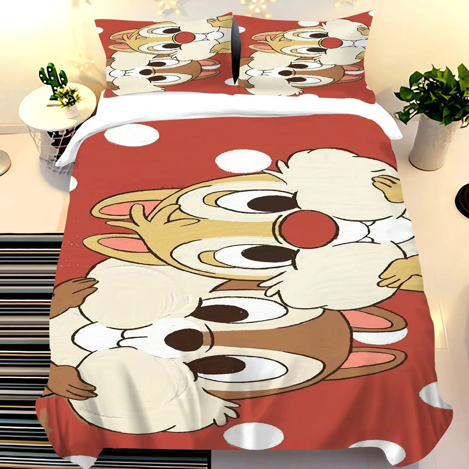 3D Printed Cartoon Squirrel Bedding Set for Boys Girls Duvet Cover And Pillowcase Twin Queen King Full Single Double Sizes