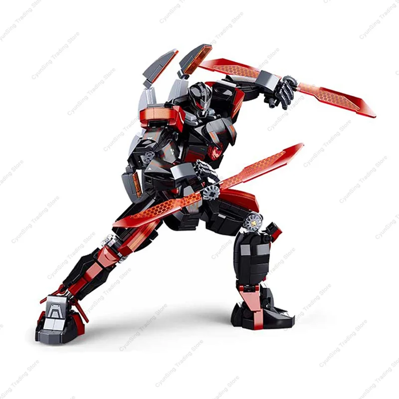 2023 Sluban Pacific RimSuper Mecha Bracer Phoenix Saber Athena Guardian Bravo Robot Building Blocks Bricks Model Sets Kids Toys