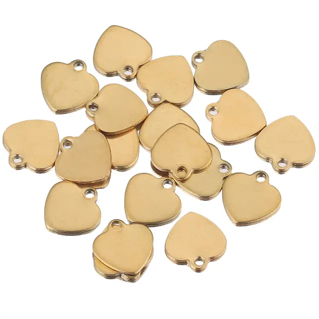 20 sztuk ze stali nierdzewnej małe płaskie serce Charms wisiorek dla DIY tworzenia biżuterii naszyjnik ozdoby bransoletka koniec ogona Charm Supplies