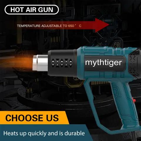 220V EU-kontakt Industriell värmepistol Hårtork Konstruktion 2000W elektrisk varmluftspistol Lufttork för lödning Termisk fläkt 6 best sales hårtork för byggbranschen - №4