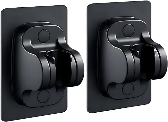 Supports de pomme de douche, 2 pièces, ventouse noire, Support mural réglable pour accessoires de salle de bains sans Support de perceuse