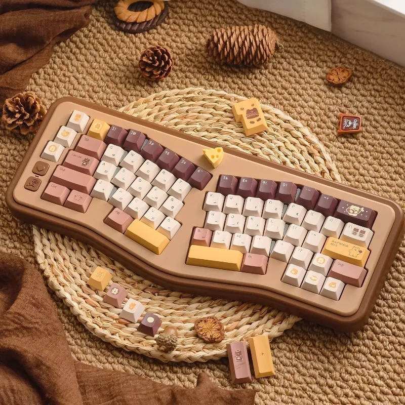 

Набор кастомных PBT-кейкапов с тематикой Butter Bear, сублимационная печать, профиль Cherry, для механических клавиатур, аксессуары, подарки