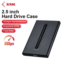 SSK 2.5 Inch USB 3.0 to SATA Port SATA Hard Drive Case SSD Hard Drive Enclosure External Solid State Hard Disk Box HDD Case
