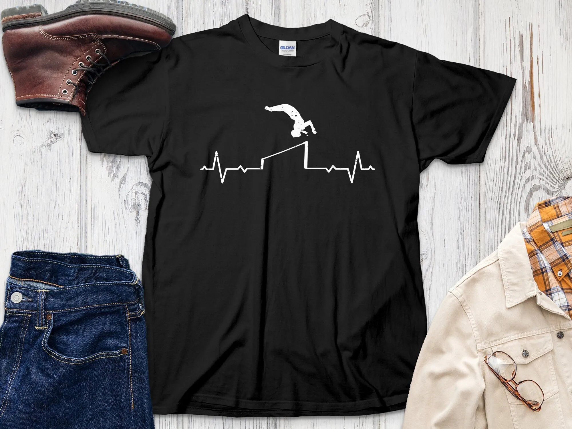 Gymnastics T Shirt Heartbeat Apparatus Gift Gymnast Acrobatics