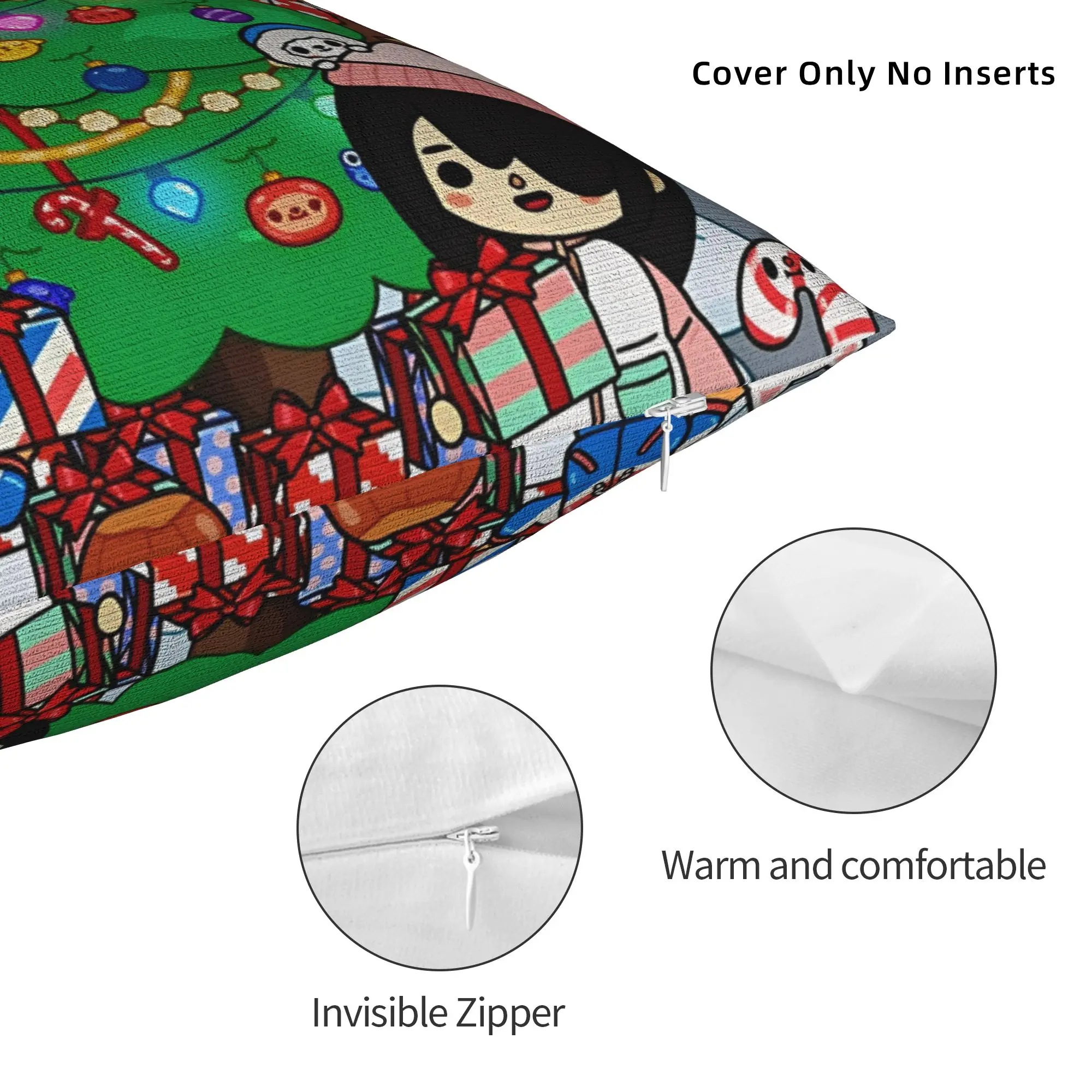 Soft Toca Life World Manage Christmas Pillowcase Polyester Cushion Cover Decorations BSG Game Cartoon Pillow Case Cover Zippered