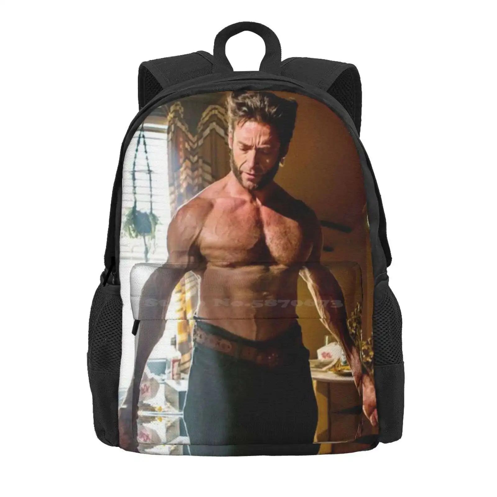 Hugh Jackman Hot Sale Schoolbag Backpack Fashion Bags Hugh Jackman Actor Movie Legend 80S Xm Man Artis Gym The