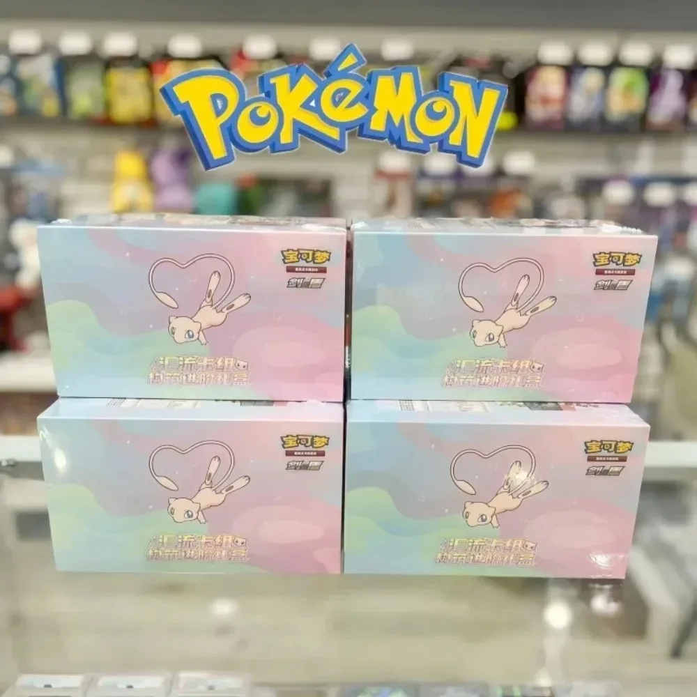 صندوق كامل 100% الأصلي البوكيمون تحويل PTCG مجموعة من البطاقات النسخة الصينية المبسطة Mew هدية صندوق لعبة ببطاقات ورقية جمع هدية عيد ميلاد #4