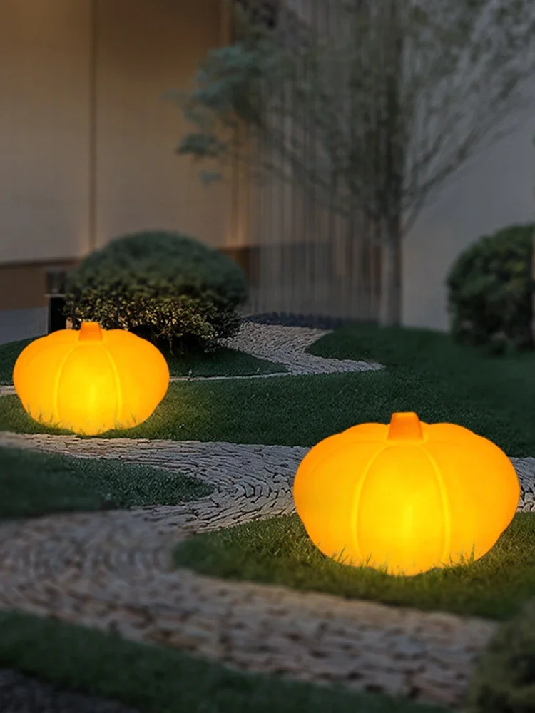 LED outdoor luminous pumpkin modeling lamp modern courtyard garden park lawn lamp pumpkin atmosphere landscape lamp