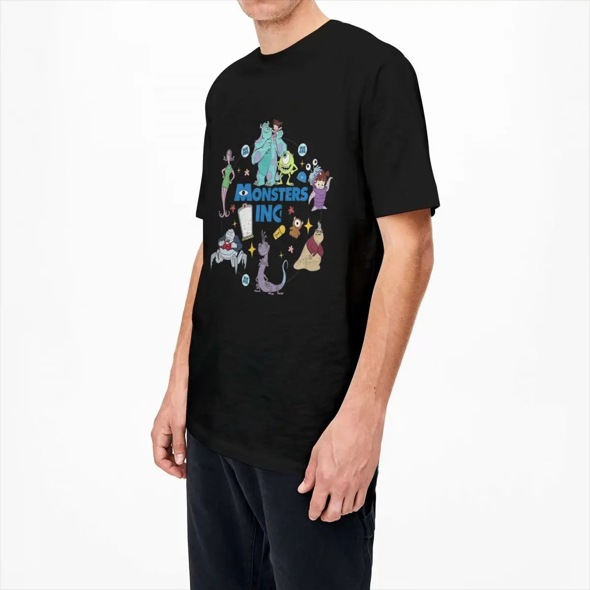 Men Monsters Inc. Mike And Sully T-Shirts University Sullivan Boo Cotton Top Tees Short Sleeve T Shirt O-Neck Tshirt Big Size