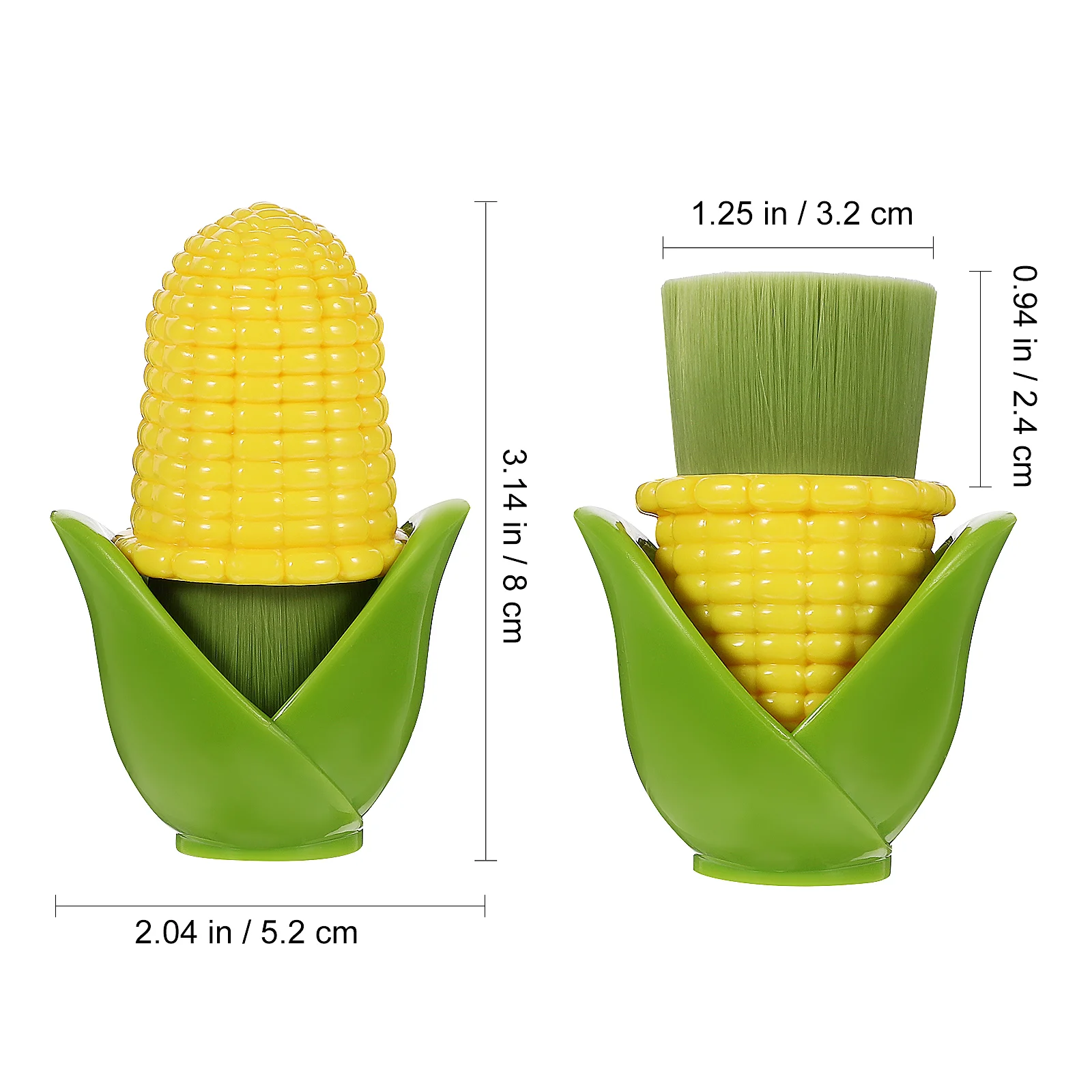 2 Pcs Corn Face Brush Travel Highlighter Makeup Powder Exfoliator Manually Facial Cleaner for Loose Cleansing Oil Cleanser