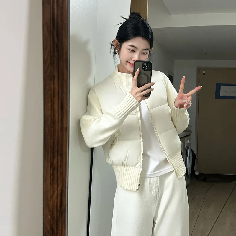 شتاء جديد نمط الجمهور الصغيرة موضة ملابس خارجية الوقوف طوق سستة سميكة الصوف الربط سترة قطن تصميم فرنسي قصير #2