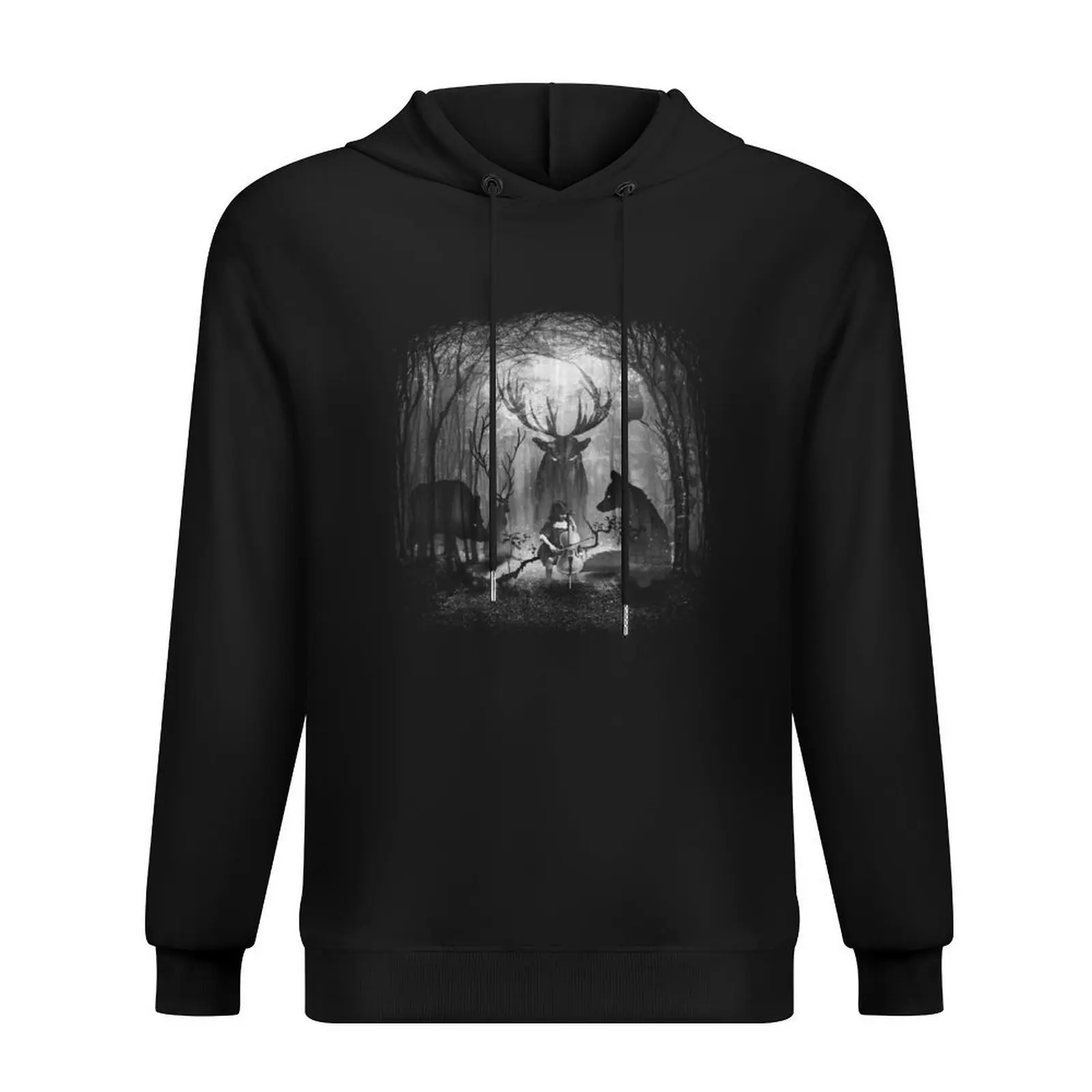 

Fox Wolf Deer and Forest Cello Music Hoodie graphic t shirts men men's clothing hooded shirt korean style clothes new in hoodies