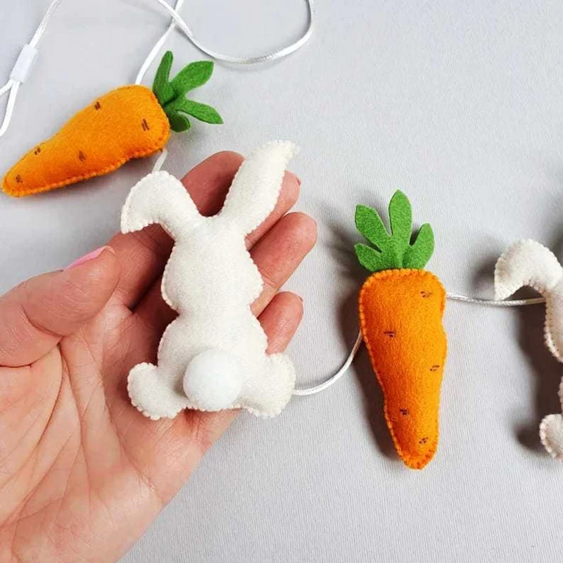 Easter Creative Hanging Bunny Carrot Home Party Decoration Dangling Plush Cartoon Toys