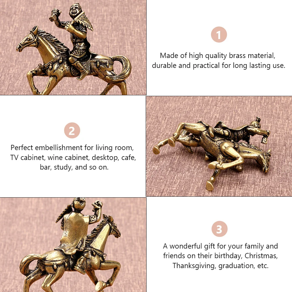 

1Pcs Monkey Riding Horse Feng Shui Statue Brass Desktop Ornament Home Decoration Immediate Promotion Gift