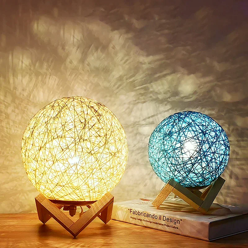 Round Concise Hand-woven Rattan Vine Ball Pendant Lampshade Light Lamp Shades Light Accessories(20cm Diameter)