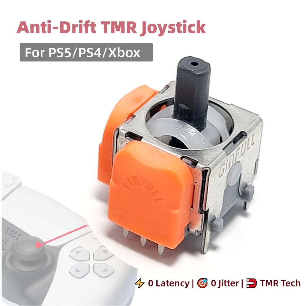 2/10PCS GINFULL DS13 MAX TMR Electromagnetic Joystick For PS5 Gamepad 2Nd Gen Upgraded Angle Hall Tunnel Magnetic Resistance