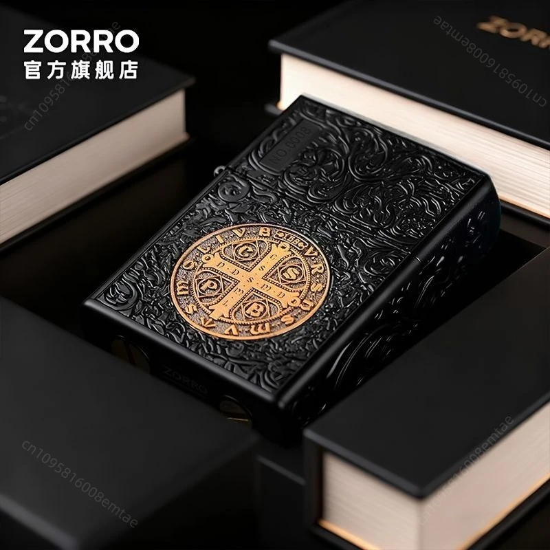 Zorro Black Gold Constantine Fuel Lighter, Classic Windproof Armor Limited Edition Lighter, Cigarette Accessories, Men's Gift