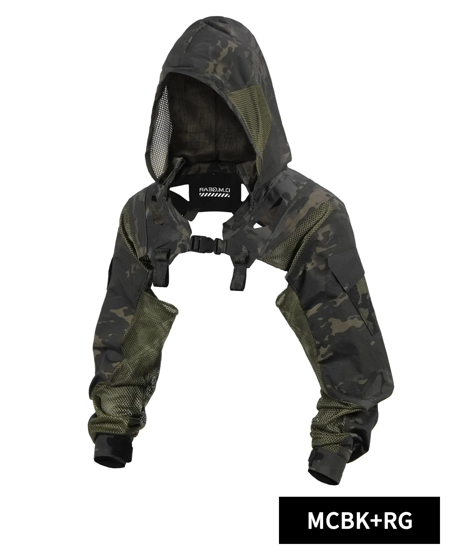 DMgear Tactical Hooded Coat Combat Uniform Long Sleeve Jacket Camouflage Black Breathable Comfortable Hunting Camping Outdoor