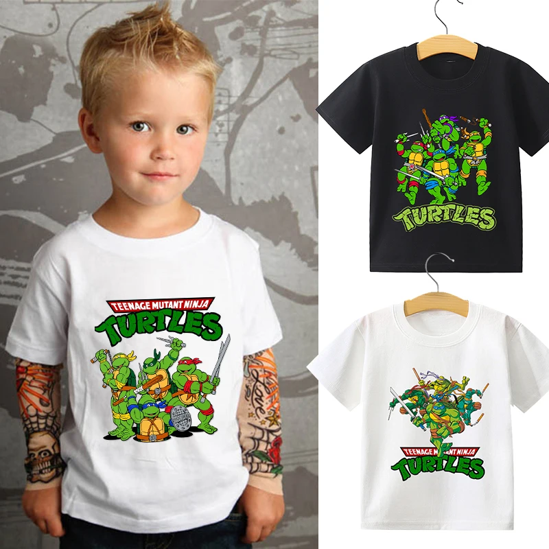 

Teenage Mutant Ninjas Turtles T Shirt Children Summer Print Clothes Anime Figure Boy Girl Short-Sleeve Tops Tee Fashion Clothing