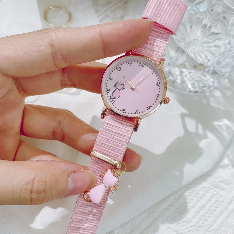 1PC 6 Styles Girl Women Watch Cartoon Unicorn Cloud Cheery Pink Ladies Bracelet Watch Set Cute Student Quartz Watch Reloj Mujer