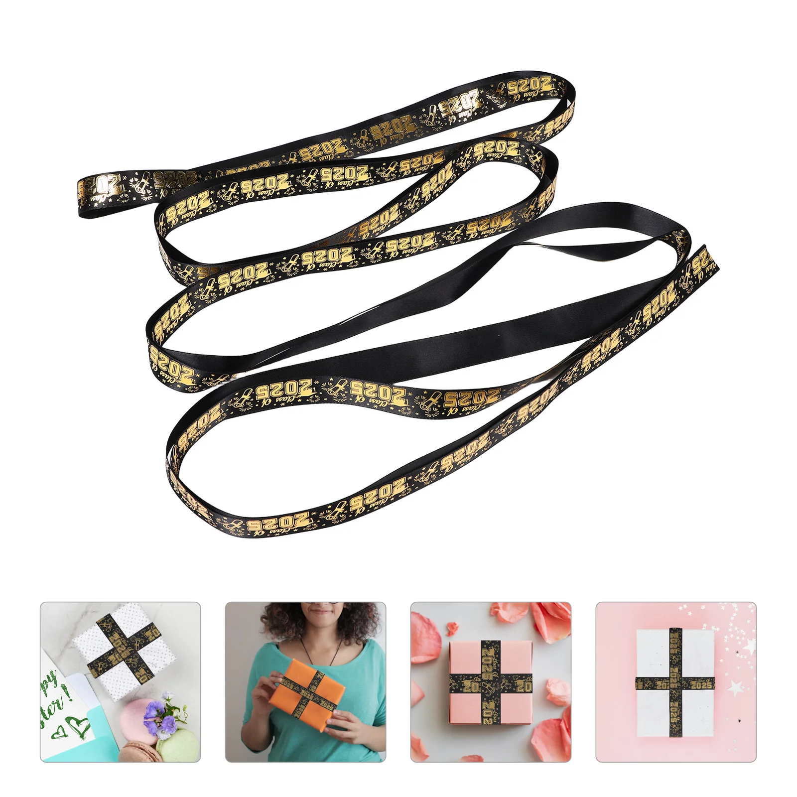 

Graduation Ribbon Elegant Congrats Grad Ribbon Polyester Present Decoration Celebration Supplies Graduation