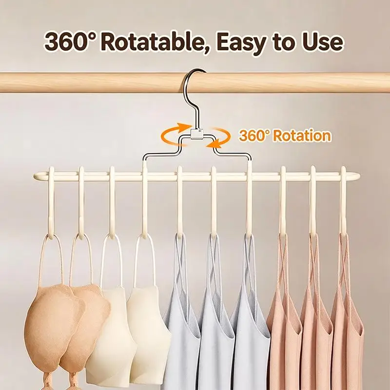 20-Hook Clothes Hanger Rotates 360° For Hanging Underwear Scarves Belts Ideal For Homes And Dorms Anti-Slip Storage Hanger