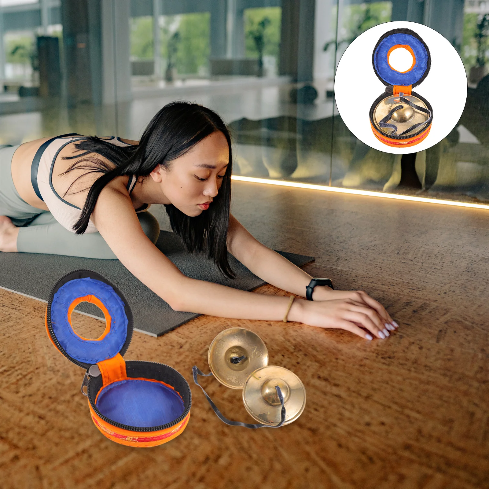 

1Set Meditation Cymbal Bell Smooth Edge Tingsha Chime Lightweight Portable Case Included for Daily Musical Entertainment