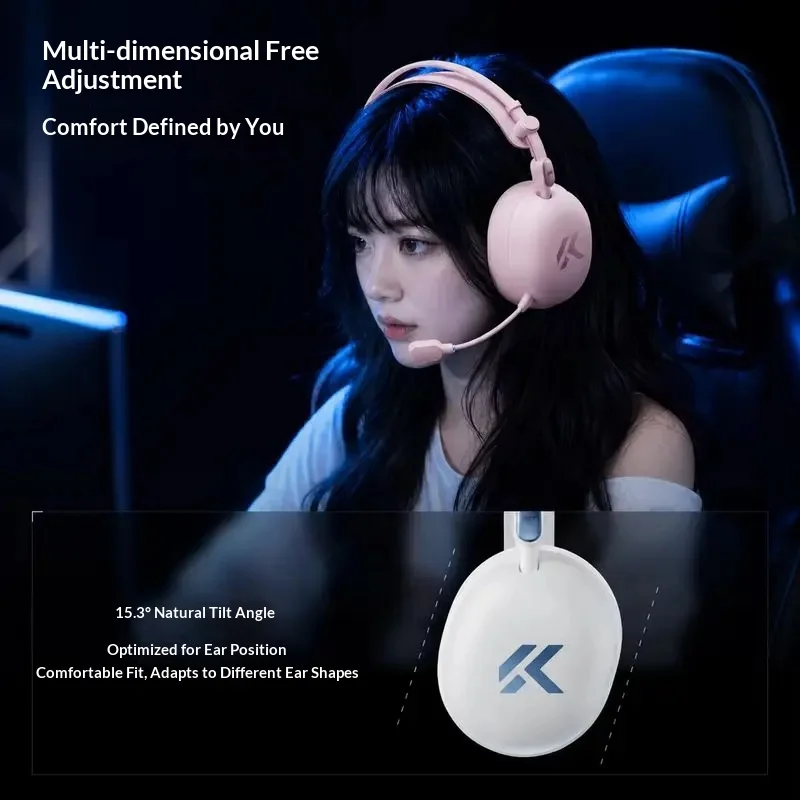 MCHOSE R9 Wireless Gaming Headset, Lightweight Headphones, THX Spatial Audio, AI Mic, 53mm Driver PC PS5