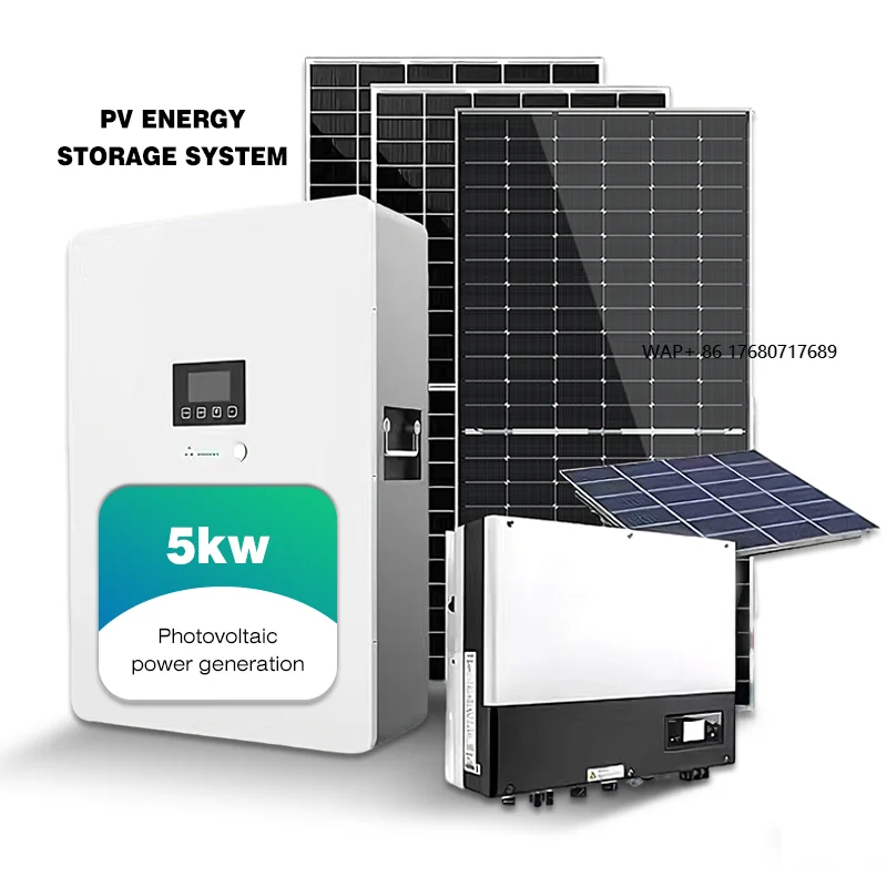 Smart Hybrid Photovoltaic 5Kwh Home Solar Energy System Kit with Photovoltaic Panels, Inverters, Energy Storage Batteries
