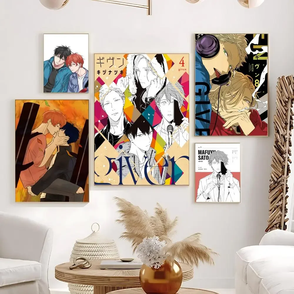 Romantic Anime Given Poster Self-Adhesive Waterproof HD Wall Art for Home Office Dorm