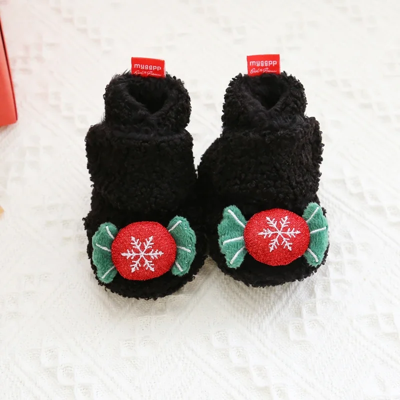 Cartoon Baby Shoes Christmas Cute Boy Shoes Versatile Comfort Baby Girl Shoe Casual Simple Walker Holiday Home Cotton Shoe Bebés