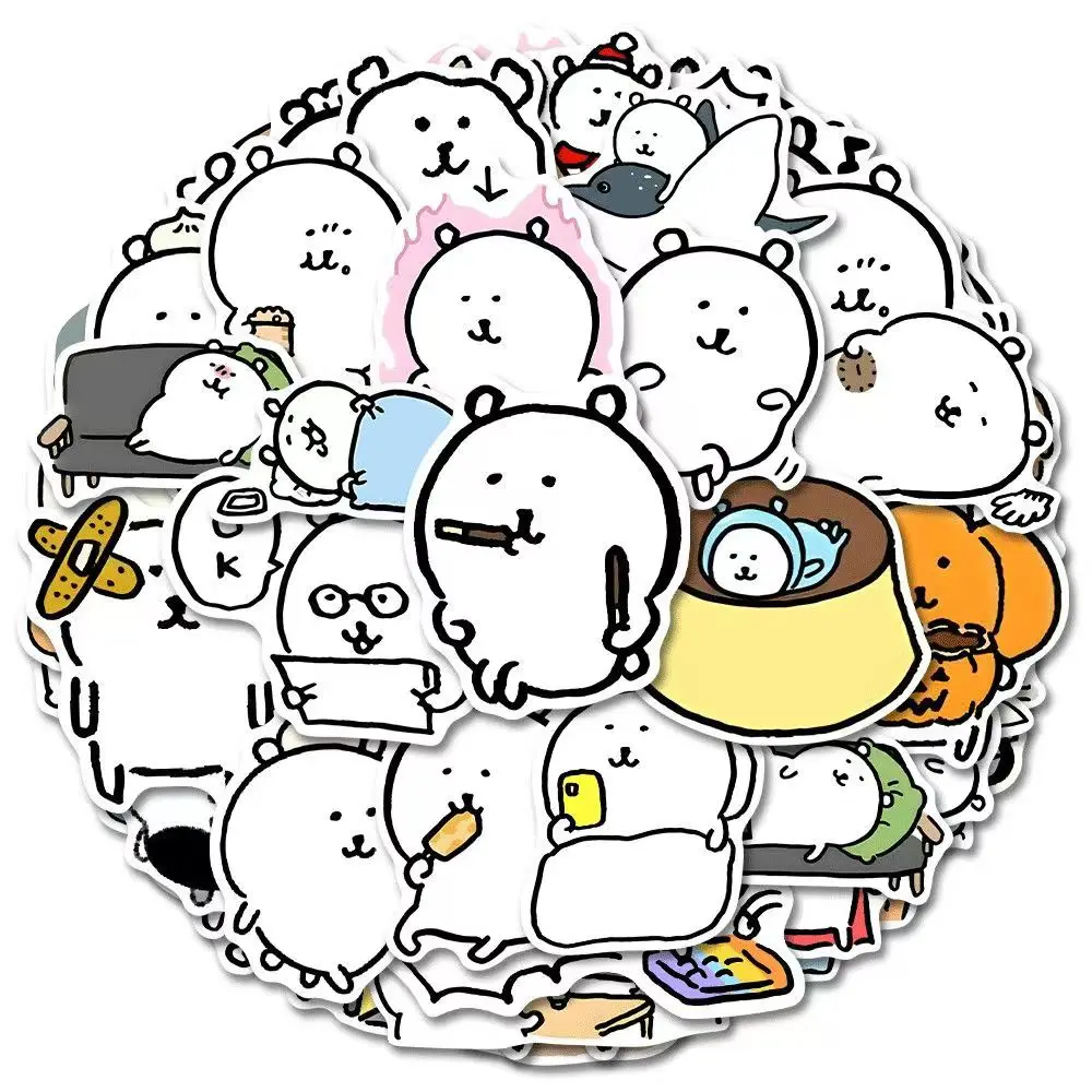 Cute Self-deprecating  Joke Bear Stickers Simple Drawing Nagano Hand Account Material Tablet Room Desktop Decoration Stickers