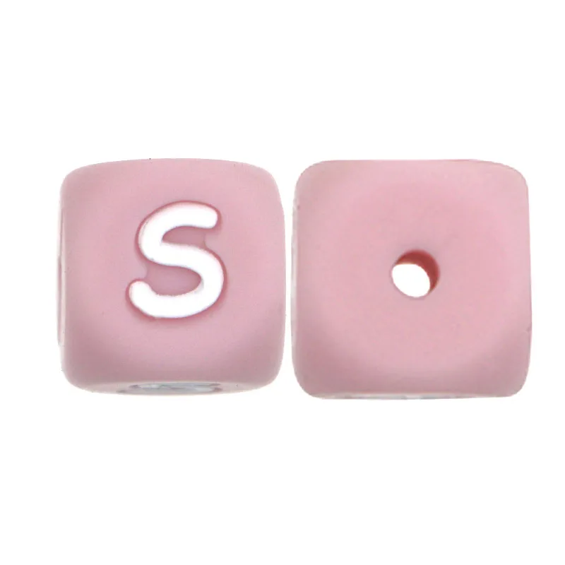 20pcs/Lot Pink 12mm Square Silicone Letter Beads For Jewelry Making DIY Bracelet Necklace Earrings Pen Etc Handmade Accessories image 3