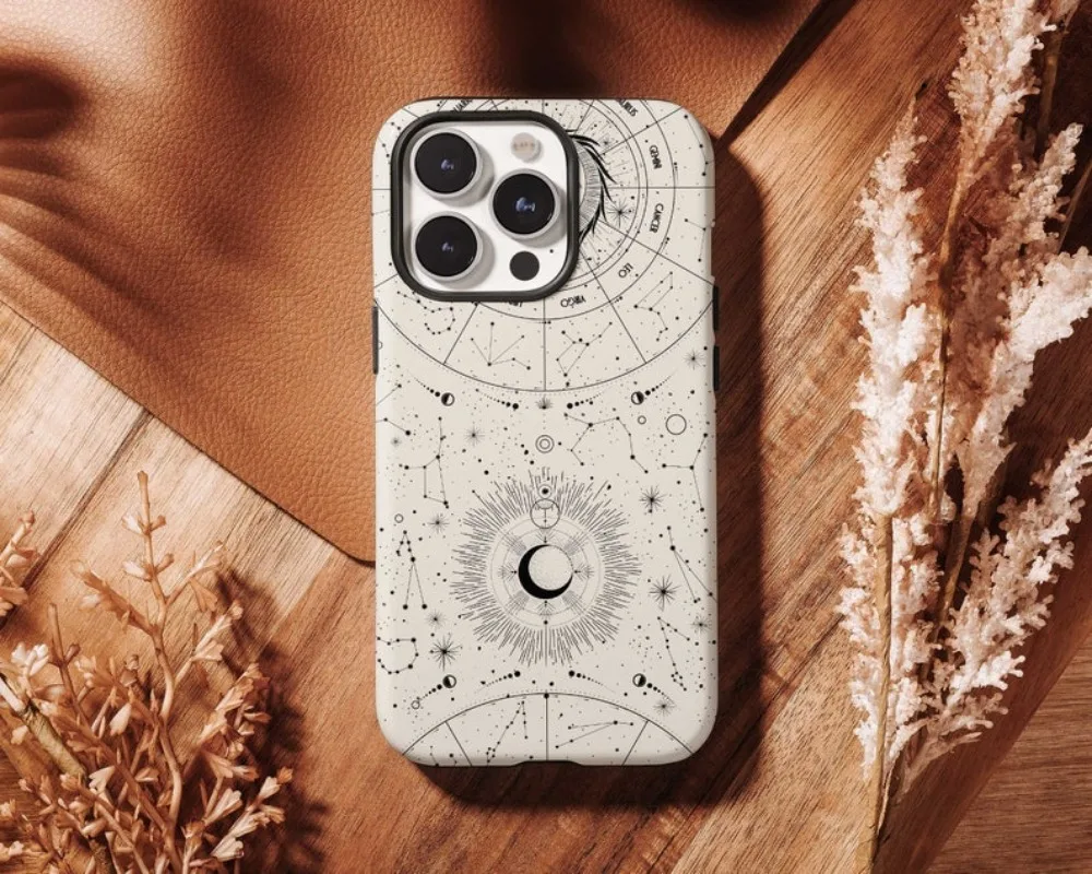 Boho Zodiac Phone Case For IPHONE 16 15PRO MAX 14 13 12 11 Acrylic TPU Two in one magnetic Phone Cases