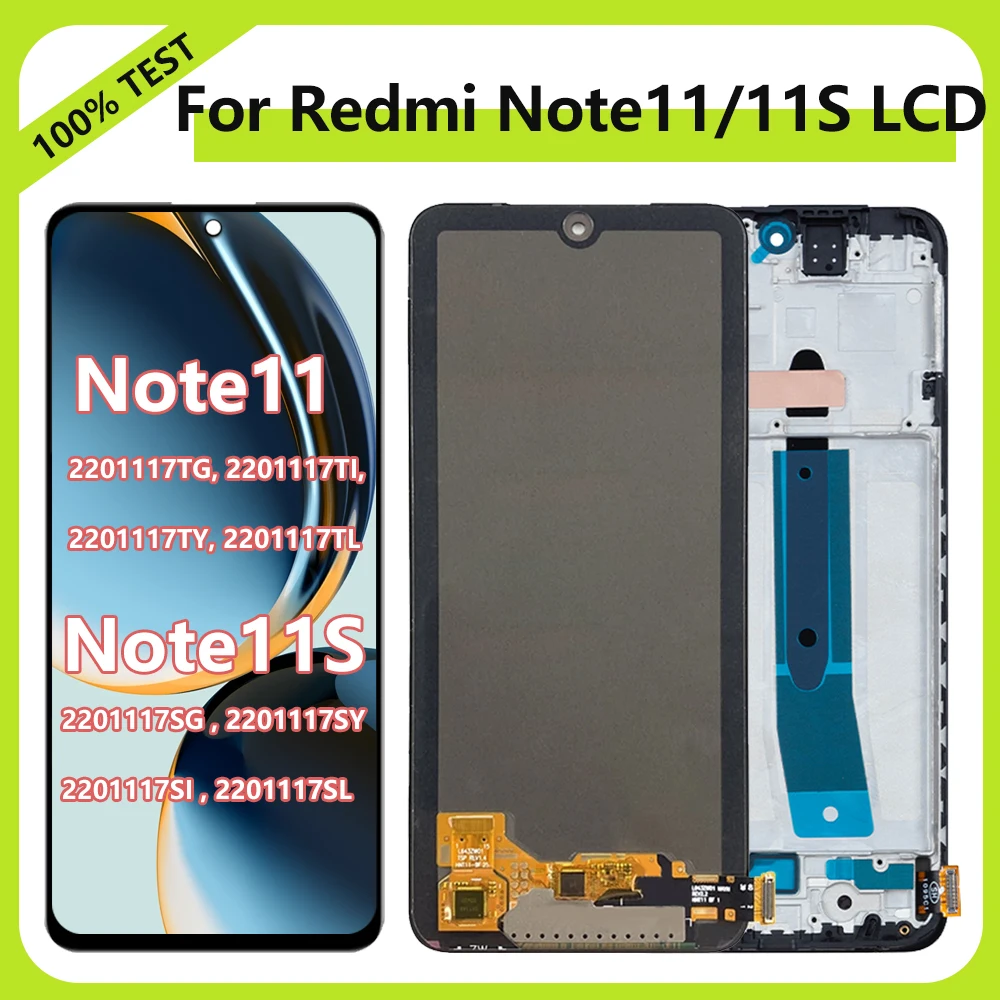 Note11 AMOLED Premium Display Screen For Xiaomi Redmi 2201117SG 2201117TG LCD Display with Touch Screen Digitizer Note11S LCD